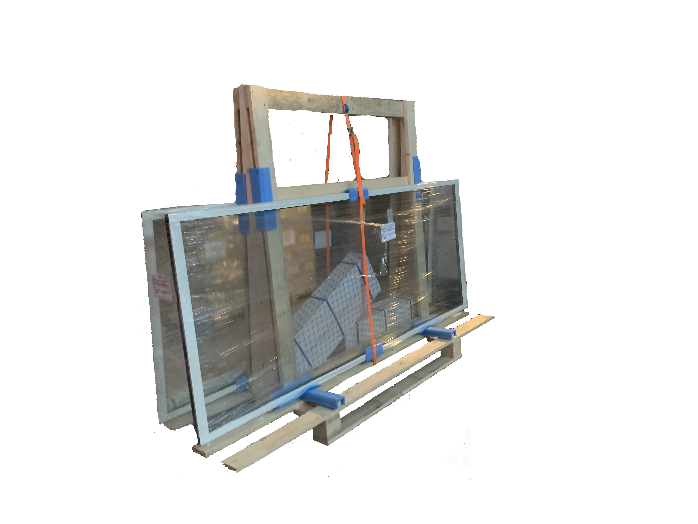 Glastgestell mit automatischem Türsystem Glastgestell mit automatischem Türsystem